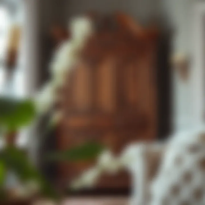 A vintage wooden armoire showcasing intricate carvings