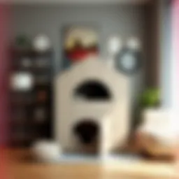 Stylish kitty hut design in a modern living space