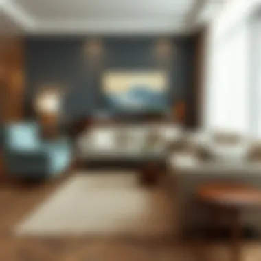 Stylish Room Mat in Modern Living Area Elegant living room with a stylish room mat