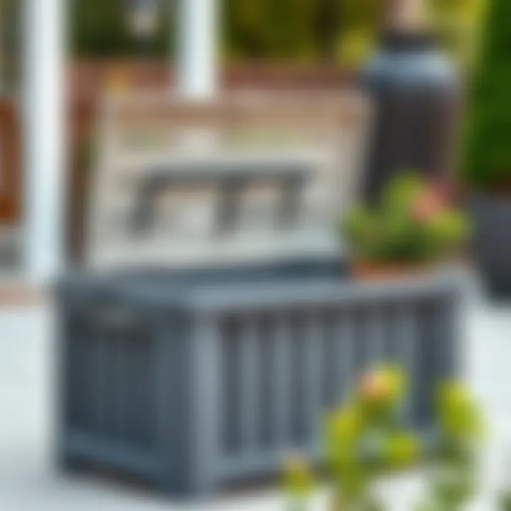 Variety of plastic patio storage boxes in different designs