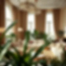 Luxurious living room featuring beautifully arranged artificial plants