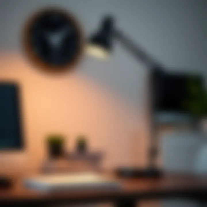 Black Desk Light Elevating Office Aesthetics and Functionality Black desk light enhancing a stylish office environment