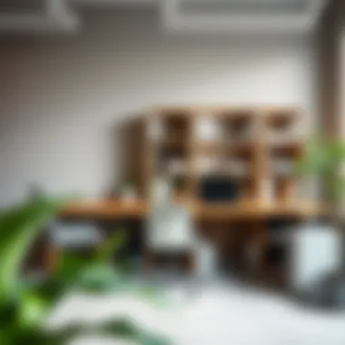 Stylish paper cubby arrangement in a modern workspace