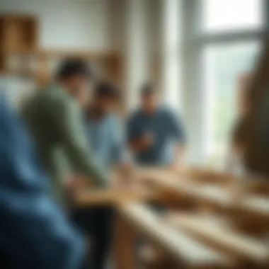 Collaboration: The Key to Successful Furniture Assembly A furniture assembly team working collaboratively on a project