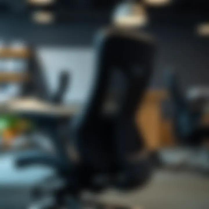 Close-up of ergonomic features of a hard office chair