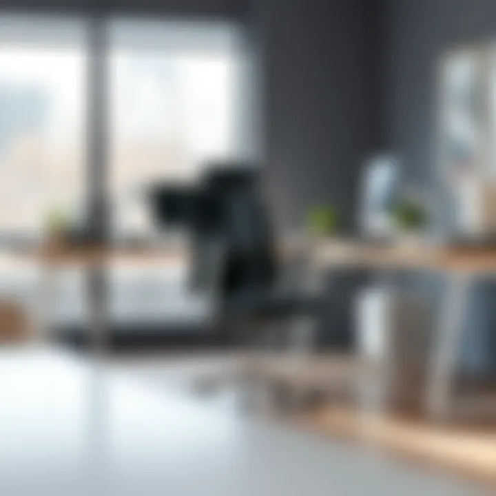 A stylish hard office chair in a contemporary workspace setting