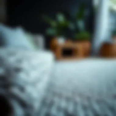 Close-up of a textured solid gray outdoor rug