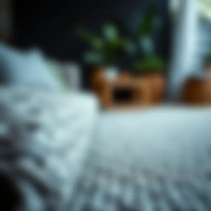 Close-up of a textured solid gray outdoor rug