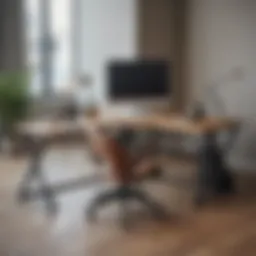 Elegant large corner desk in a modern office setting