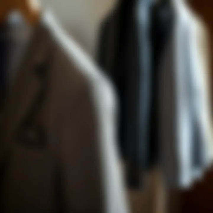 Craftsmanship and Materials A close-up of the materials used in a valet clothes stand, highlighting craftsmanship and texture.