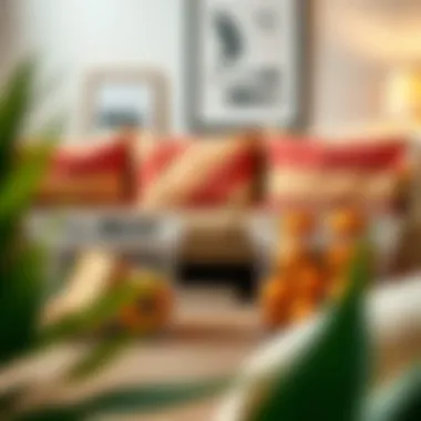 Stylish decor using clear plastic storage boxes in a living room