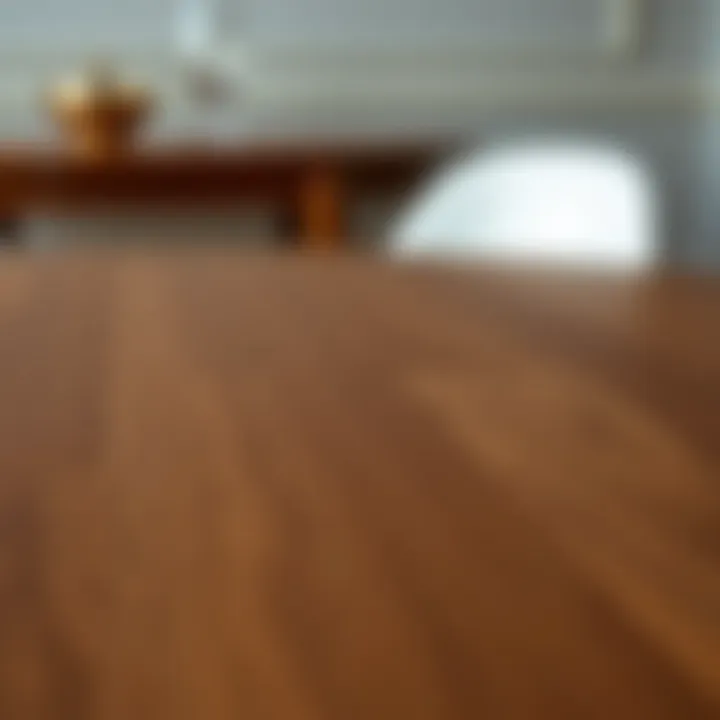 The Material Craftsmanship of the Tulip Table Close-up of the tulip dining table's material finish