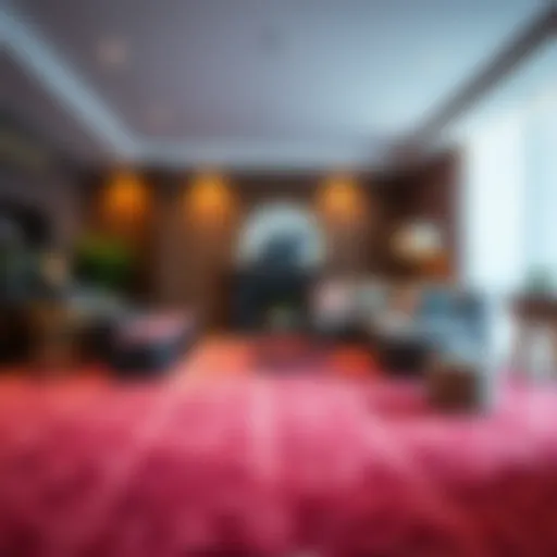 A beautifully designed room featuring diverse carpet stops