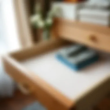 Elegant fabric drawer liner enhancing organization