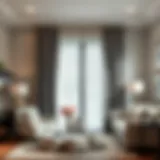 Elegant curtain rod display in a stylish home setting