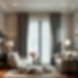 Elegant curtain rod display in a stylish home setting
