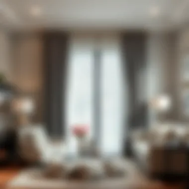 Elegant curtain rod display in a stylish home setting