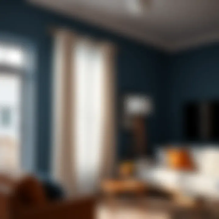 Installation process of a curtain rod in a living room