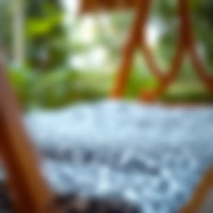 Intricate Patterns on Swing Seat Pads A close-up view of the intricate patterns on a swing seat pad.