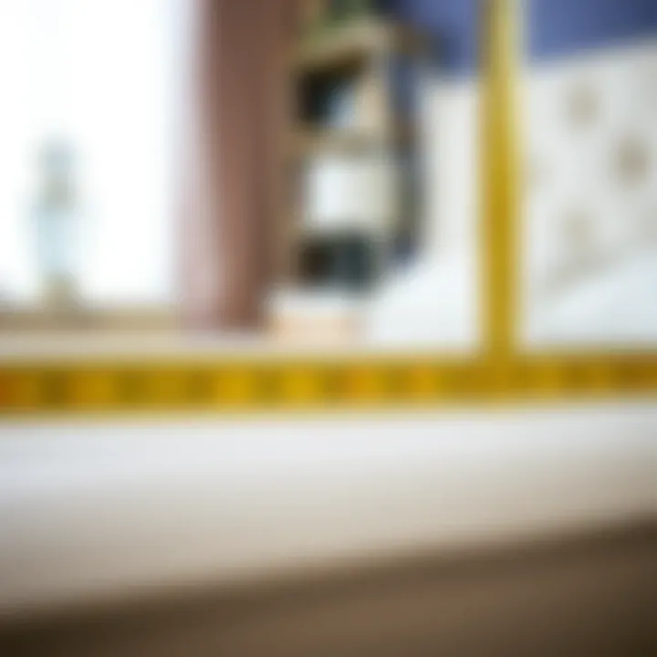 Precision in Dimensions: Queen Bed Measurements Close-up of queen bed dimensions with measuring tape