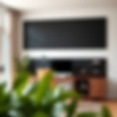 Modern Home Office with Black Markerboard Elegant black markerboard in a modern home office setting