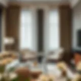 Elegant fabric curtains creating a cozy divide in a living space