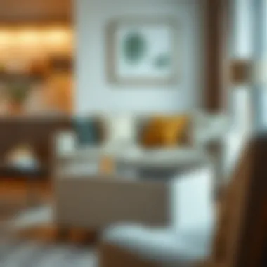 Compact Storage Ottoman: Practical and Chic Compact storage ottoman in a chic apartment setting