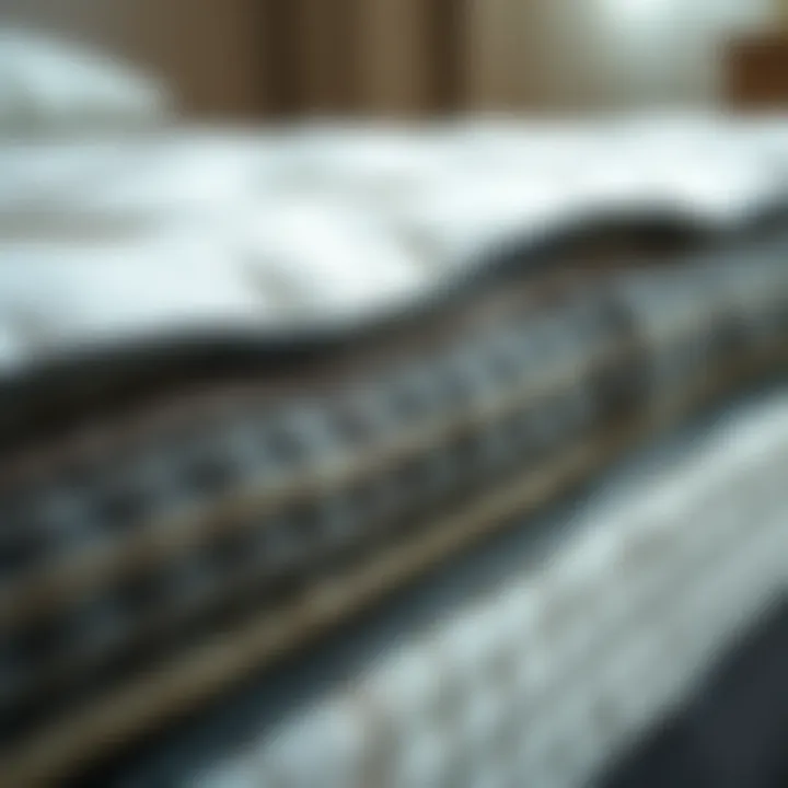 Close-up of mattress materials showcasing quality and texture