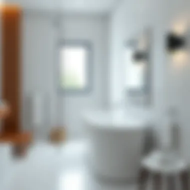 Modern Bathroom with Quality Accessories A modern bathroom featuring high-quality bath accessories