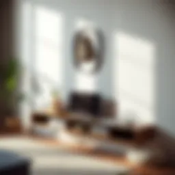 Modern wide ledge shelf featuring minimalist design