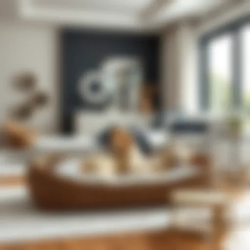 Stylish Integration of XL Wicker Dog Bed in Home Decor Luxurious XL wicker dog bed in a modern living room